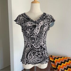 Y2K Apt. 9 Silk Cowl Paisley Lightweight Blouse